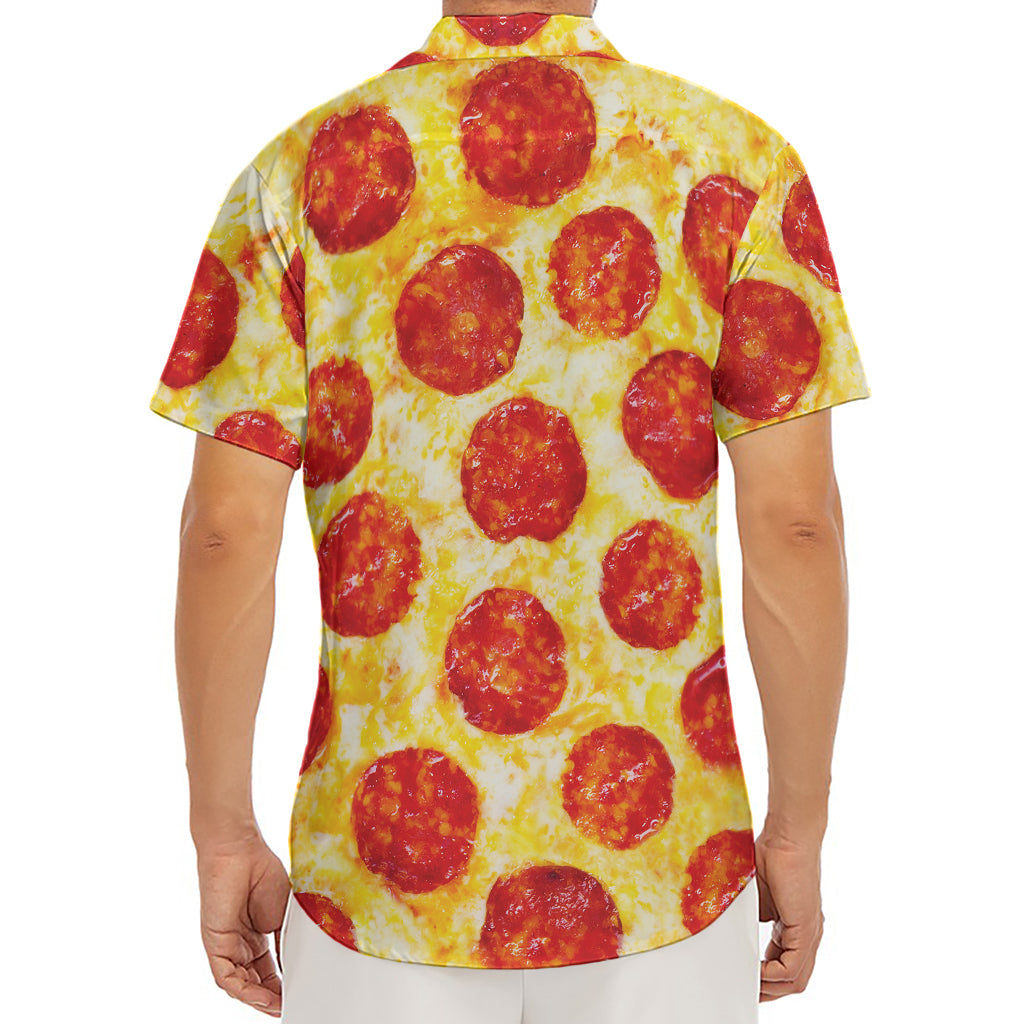 Pepperoni Pizza Print Men's Deep V-Neck Shirt