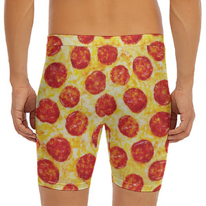 Pepperoni Pizza Print Men's Long Boxer Briefs