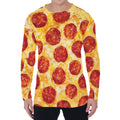 Pepperoni Pizza Print Men's Long Sleeve T-Shirt