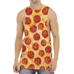 Pepperoni Pizza Print Men's Muscle Tank Top