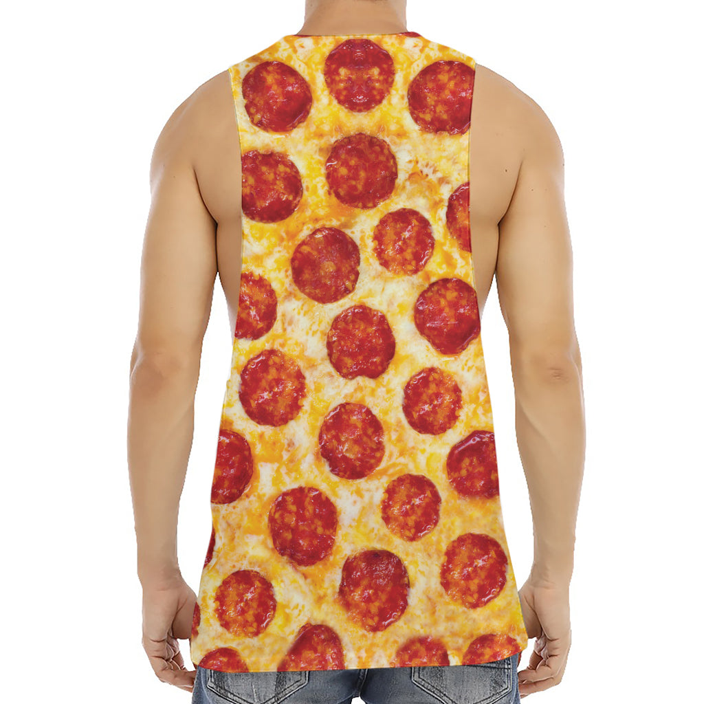 Pepperoni Pizza Print Men's Muscle Tank Top