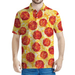 Pepperoni Pizza Print Men's Polo Shirt