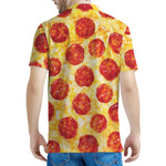 Pepperoni Pizza Print Men's Polo Shirt