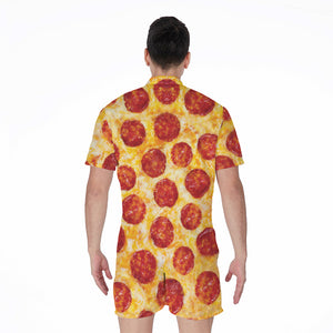 Pepperoni Pizza Print Men's Rompers