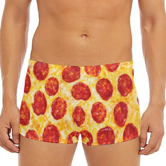 Pepperoni Pizza Print Men's Short Boxer Briefs