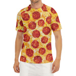 Pepperoni Pizza Print Men's Short Sleeve Rash Guard