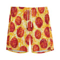 Pepperoni Pizza Print Men's Athletic Shorts