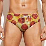 Pepperoni Pizza Print Men's Swim Briefs