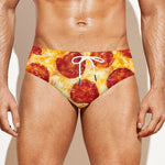 Pepperoni Pizza Print Men's Swim Briefs