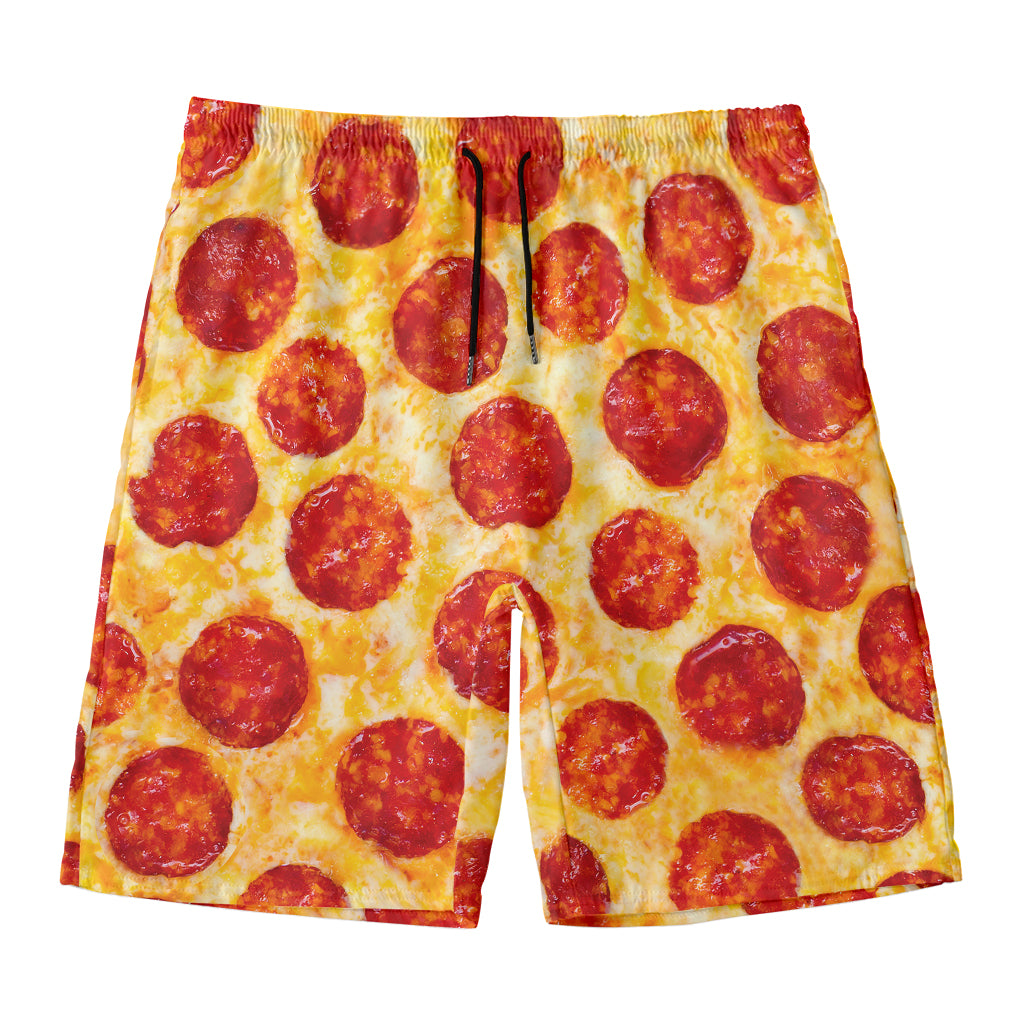 Pepperoni Pizza Print Men's Swim Trunks