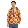 Pepperoni Pizza Print Men's Velvet Pullover Hoodie