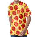 Pepperoni Pizza Print Men's Velvet T-Shirt