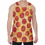 Pepperoni Pizza Print Men's Velvet Tank Top