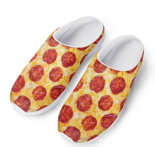 Pepperoni Pizza Print Mesh Casual Shoes