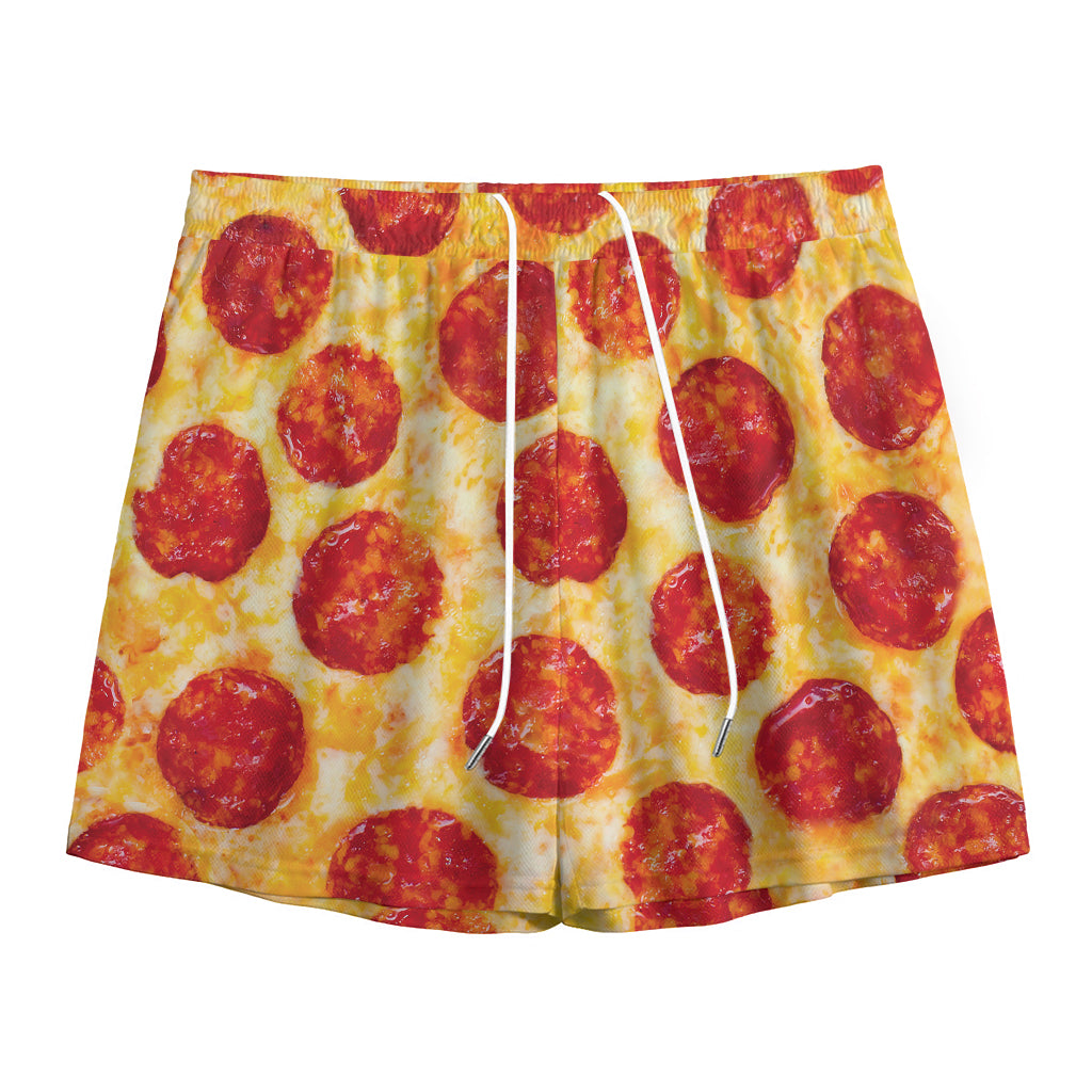 Pepperoni Pizza Print Mesh Shorts