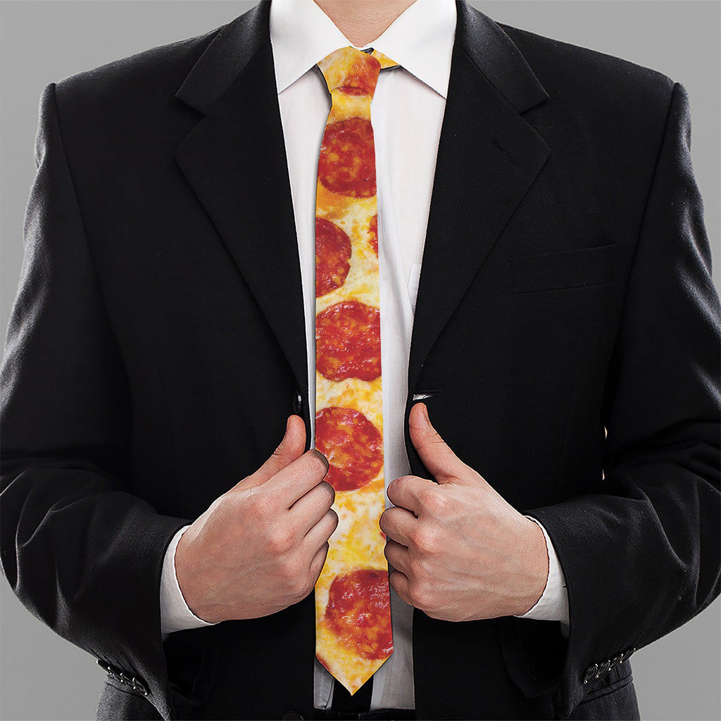 Pepperoni Pizza Print Necktie