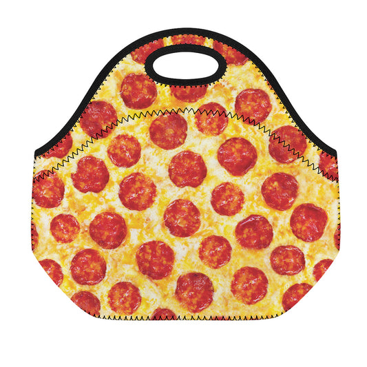 Pepperoni Pizza Print Neoprene Lunch Bag