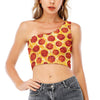 Pepperoni Pizza Print One Shoulder Crop Top