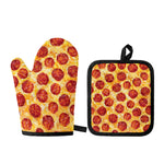 Pepperoni Pizza Print Oven Mitt And Pot Holder Set