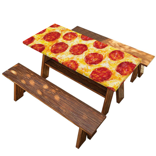 Pepperoni Pizza Print Picnic Table Cover