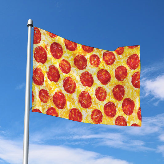 Pepperoni Pizza Print Polyester Flag