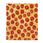 Pepperoni Pizza Print Polyester Shower Curtain