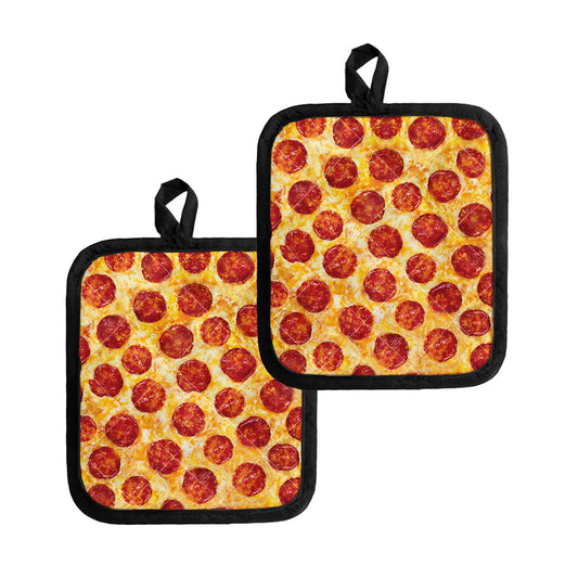 Pepperoni Pizza Print Pot Holders