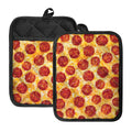 Pepperoni Pizza Print Pot Holders With Pocket