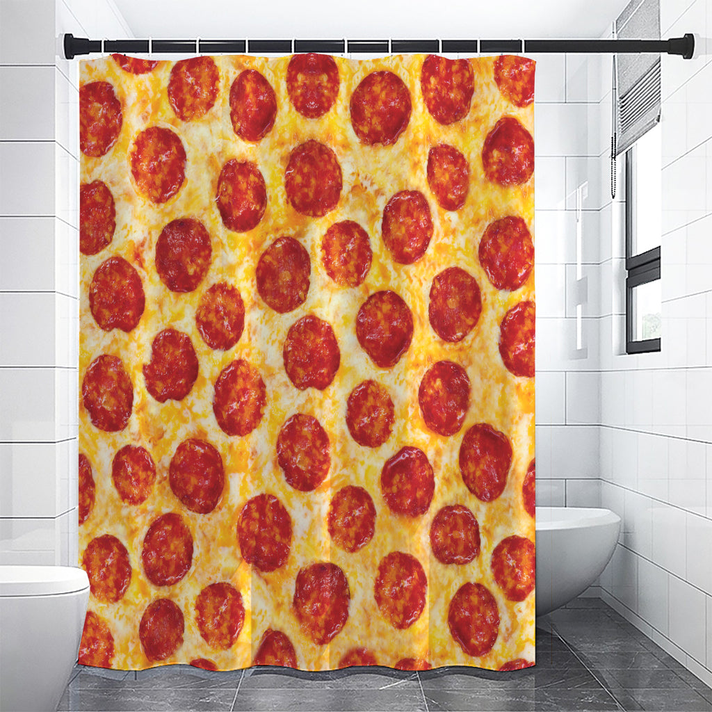 Pepperoni Pizza Print Premium Shower Curtain