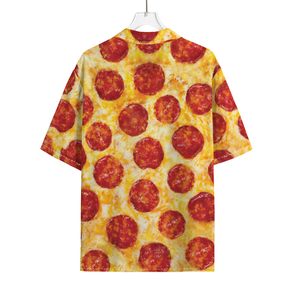 Pepperoni Pizza Print Rayon Hawaiian Shirt