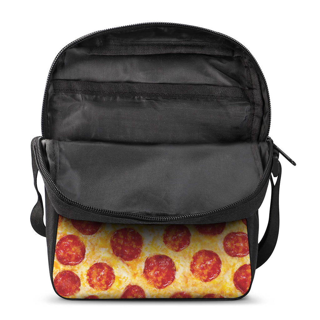 Pepperoni Pizza Print Rectangular Crossbody Bag