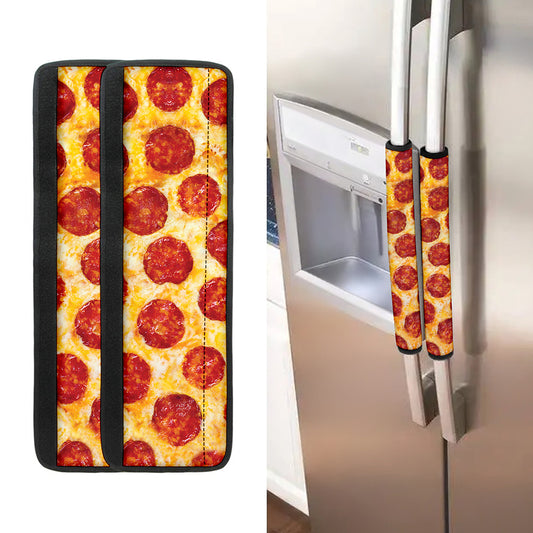 Pepperoni Pizza Print Refrigerator Handle Covers