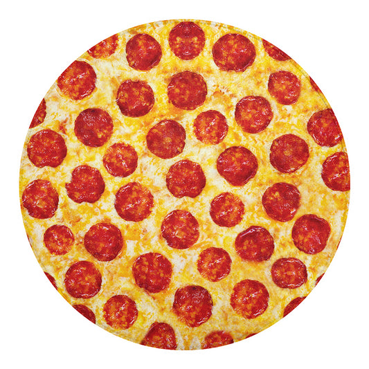 Pepperoni Pizza Print Round Blanket