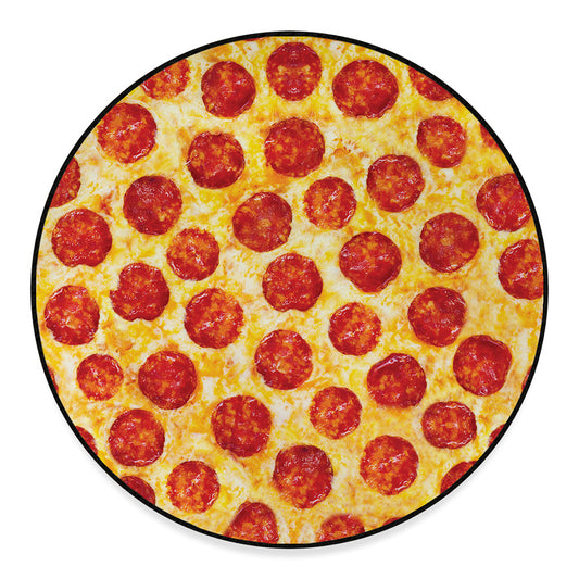 Pepperoni Pizza Print Round Floor Mat