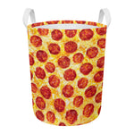 Pepperoni Pizza Print Round Laundry Basket
