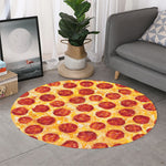 Pepperoni Pizza Print Round Rug
