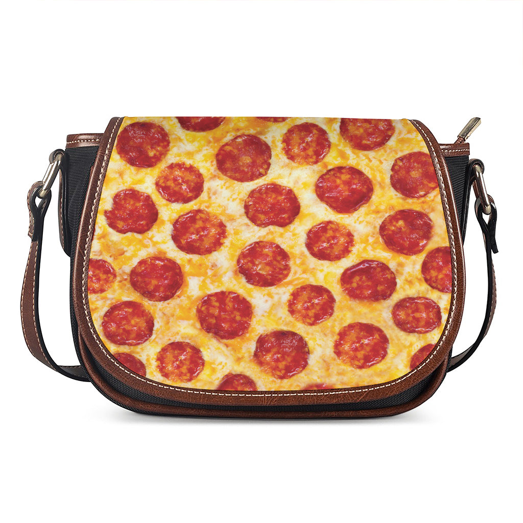 Pepperoni Pizza Print Saddle Bag