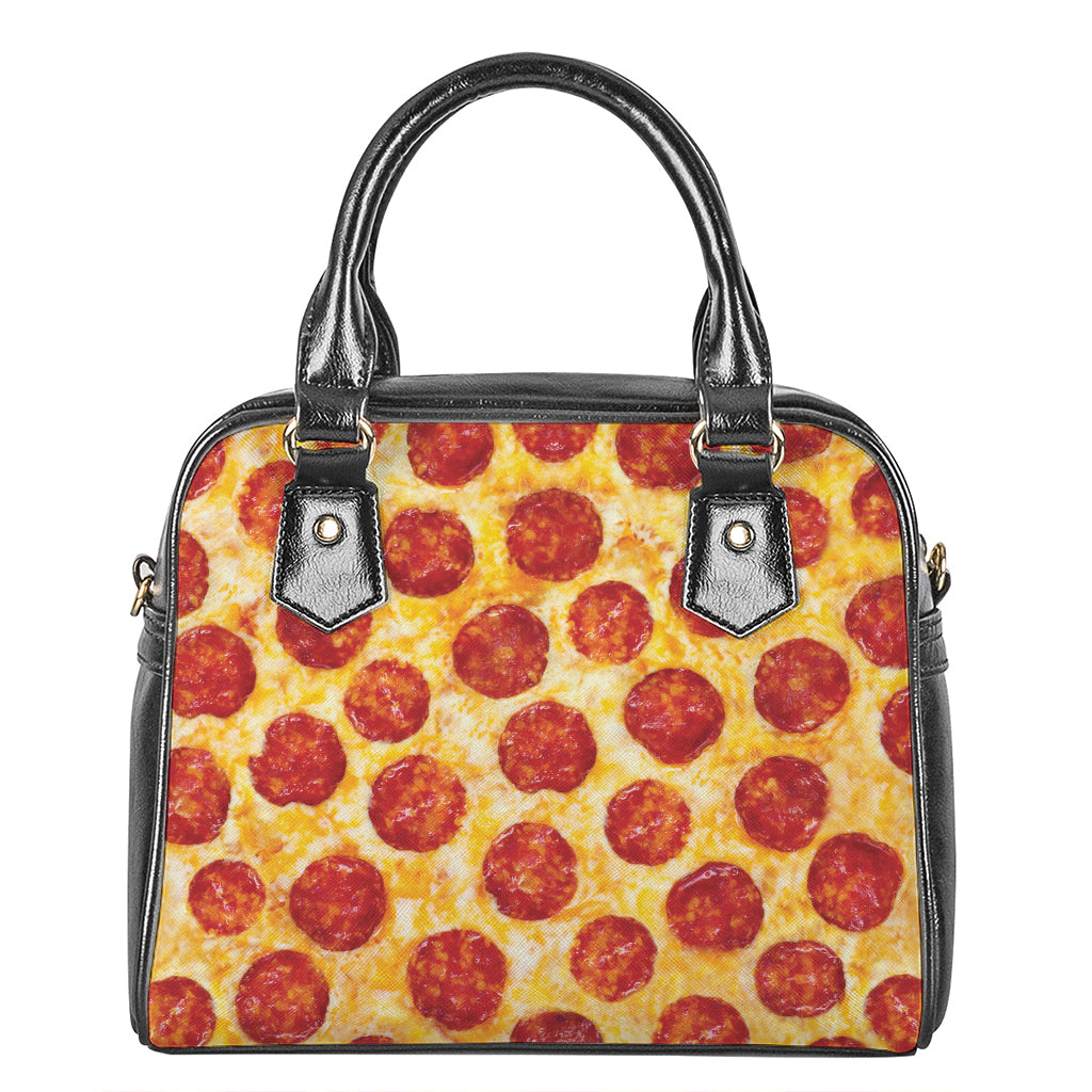 Pepperoni Pizza Print Shoulder Handbag