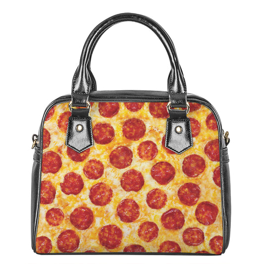 Pepperoni Pizza Print Shoulder Handbag