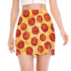 Pepperoni Pizza Print Side Slit Mini Skirt