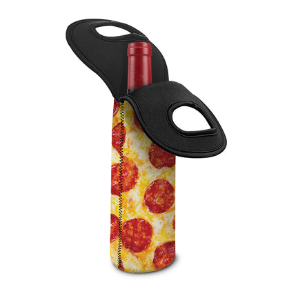 Pepperoni Pizza Print Single Neoprene Wine Tote