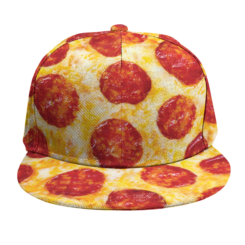 Pepperoni Pizza Print Snapback Cap