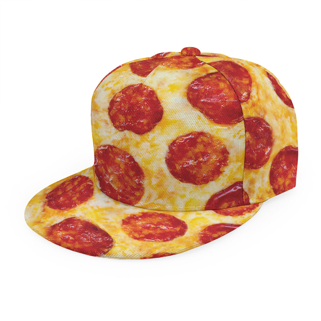 Pepperoni Pizza Print Snapback Cap