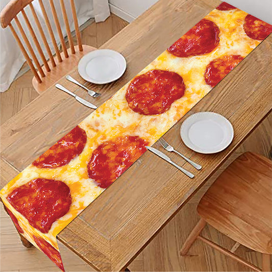 Pepperoni Pizza Print Table Runner