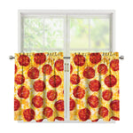 Pepperoni Pizza Print Tier Curtains