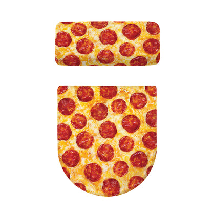 Pepperoni Pizza Print Toilet Lid And Tank Cover Set