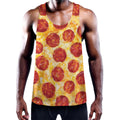 Pepperoni Pizza Print Men's Workout Tank Top