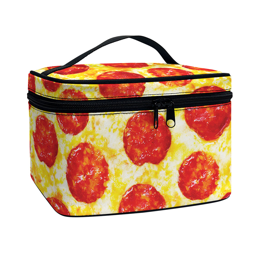 Pepperoni Pizza Print Travel Makeup Bag