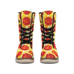 Pepperoni Pizza Print Winter Boots