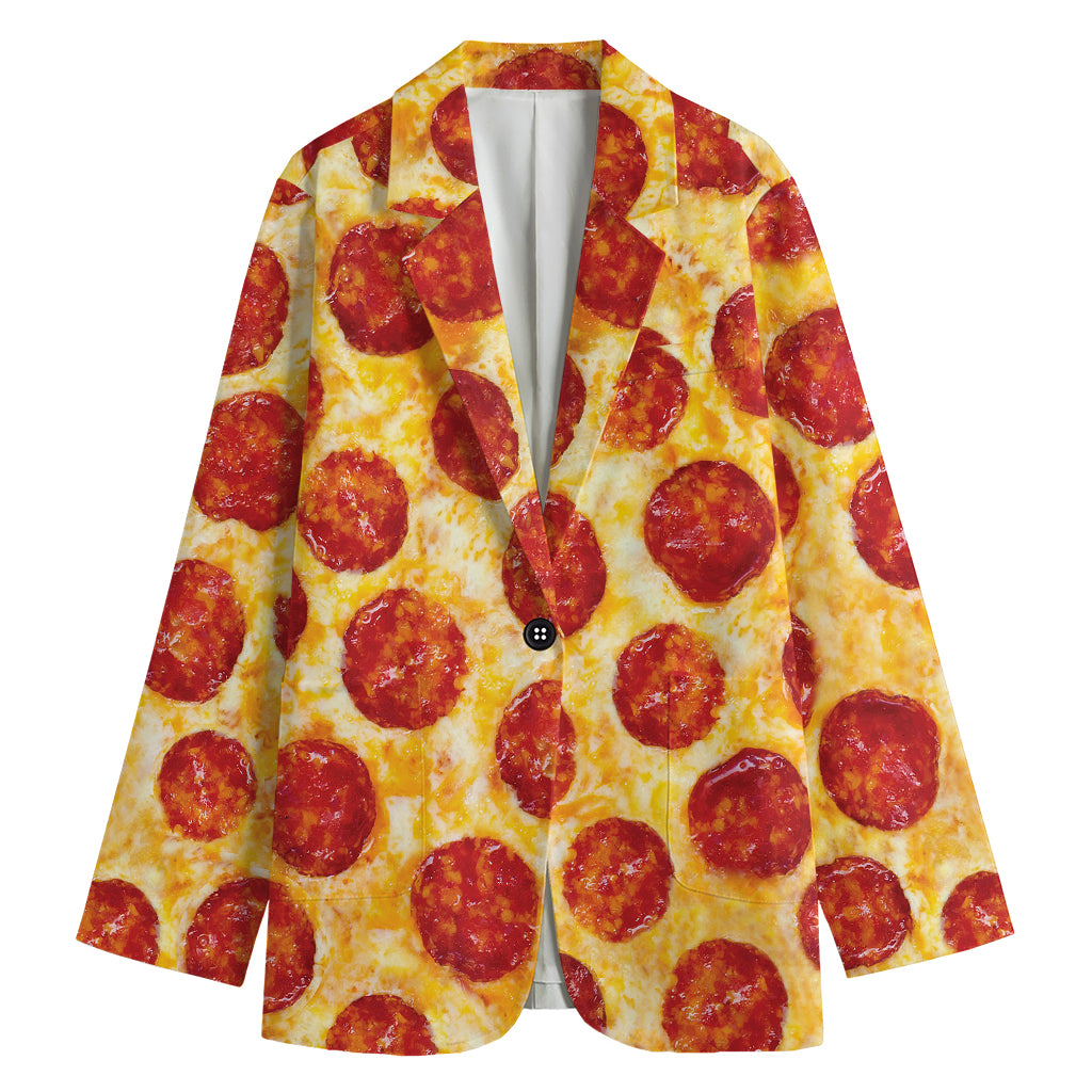 Pepperoni Pizza Print Women's Blazer